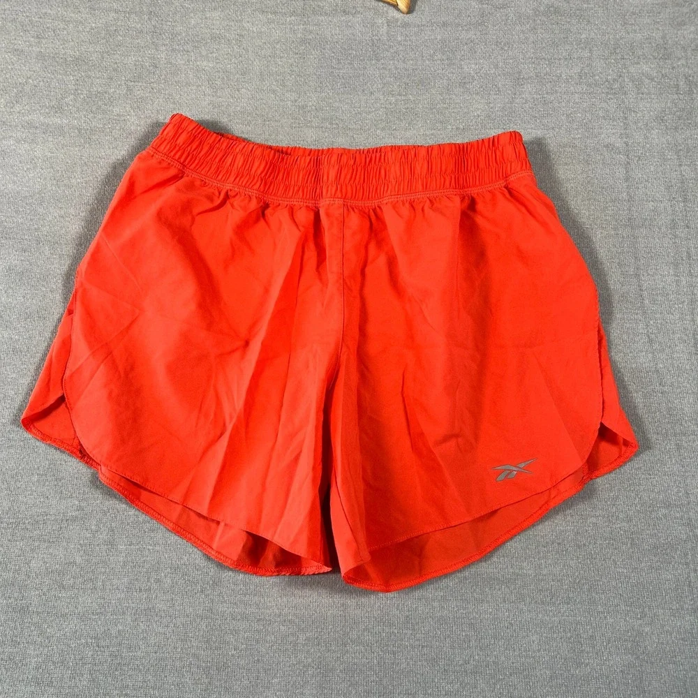 Reebok Running Active Mid Rise Athletic Shorts Womens Size S Orange Polyester